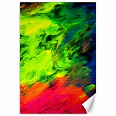 Neon Rainbow Green Pink Blue Red Painting Canvas 12  X 18  