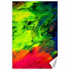 Neon Rainbow Green Pink Blue Red Painting Canvas 24  X 36 