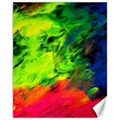 Neon Rainbow Green Pink Blue Red Painting Canvas 11  X 14  