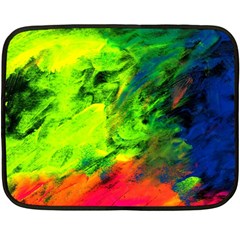 Neon Rainbow Green Pink Blue Red Painting Fleece Blanket (mini)