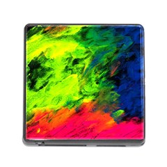 Neon Rainbow Green Pink Blue Red Painting Memory Card Reader (square)