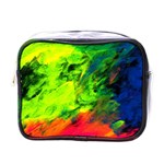 Neon Rainbow Green Pink Blue Red Painting Mini Toiletries Bags Front