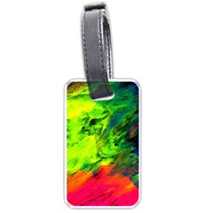 Neon Rainbow Green Pink Blue Red Painting Luggage Tags (one Side)  by Mariart