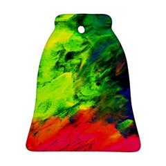 Neon Rainbow Green Pink Blue Red Painting Bell Ornament (two Sides) by Mariart