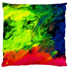 Neon Rainbow Green Pink Blue Red Painting Large Cushion Case (two Sides)