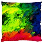 Neon Rainbow Green Pink Blue Red Painting Large Flano Cushion Case (One Side) Front