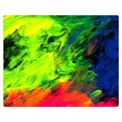 Neon Rainbow Green Pink Blue Red Painting Double Sided Flano Blanket (medium) 