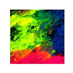 Neon Rainbow Green Pink Blue Red Painting Small Satin Scarf (square) by Mariart