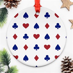 Playing Cards Hearts Diamonds Ornament (round) by Mariart