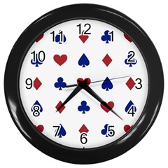 Playing Cards Hearts Diamonds Wall Clocks (black) by Mariart