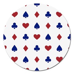 Playing Cards Hearts Diamonds Magnet 5  (round) by Mariart