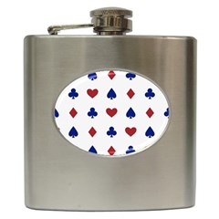 Playing Cards Hearts Diamonds Hip Flask (6 Oz) by Mariart