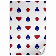 Playing Cards Hearts Diamonds Canvas 24  X 36  by Mariart