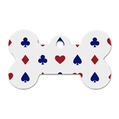 Playing Cards Hearts Diamonds Dog Tag Bone (one Side) by Mariart