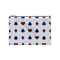 Playing Cards Hearts Diamonds Cosmetic Bag (medium)  by Mariart