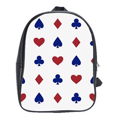 Playing Cards Hearts Diamonds School Bag (xl) by Mariart