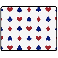 Playing Cards Hearts Diamonds Double Sided Fleece Blanket (medium)  by Mariart