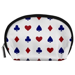 Playing Cards Hearts Diamonds Accessory Pouches (large)  by Mariart