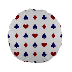 Playing Cards Hearts Diamonds Standard 15  Premium Flano Round Cushions by Mariart