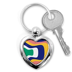 Rainbow Pink Yellow Bluw Green Rainbow Key Chains (heart) 