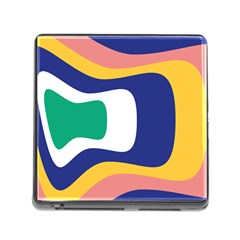 Rainbow Pink Yellow Bluw Green Rainbow Memory Card Reader (square)