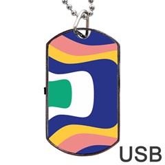 Rainbow Pink Yellow Bluw Green Rainbow Dog Tag Usb Flash (one Side)