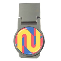 Rainbow Sign Yellow Red Blue Retro Money Clips (round)  by Mariart