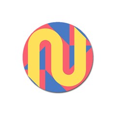 Rainbow Sign Yellow Red Blue Retro Magnet 3  (round)