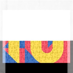 Rainbow Sign Yellow Red Blue Retro Rectangular Jigsaw Puzzl by Mariart