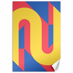 Rainbow Sign Yellow Red Blue Retro Canvas 12  X 18  