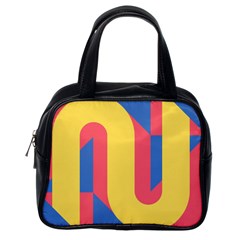 Rainbow Sign Yellow Red Blue Retro Classic Handbags (one Side)