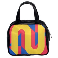 Rainbow Sign Yellow Red Blue Retro Classic Handbags (2 Sides) by Mariart