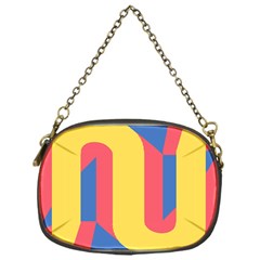 Rainbow Sign Yellow Red Blue Retro Chain Purses (one Side) 