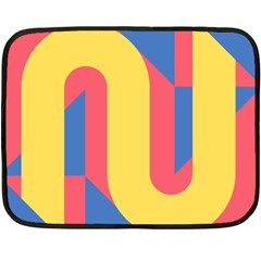 Rainbow Sign Yellow Red Blue Retro Double Sided Fleece Blanket (mini) 