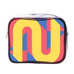 Rainbow Sign Yellow Red Blue Retro Mini Toiletries Bags