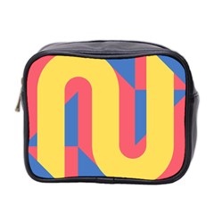 Rainbow Sign Yellow Red Blue Retro Mini Toiletries Bag 2-side