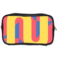 Rainbow Sign Yellow Red Blue Retro Toiletries Bags