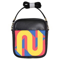 Rainbow Sign Yellow Red Blue Retro Girls Sling Bags