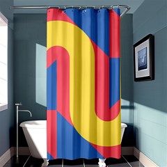 Rainbow Sign Yellow Red Blue Retro Shower Curtain 36  X 72  (stall) 