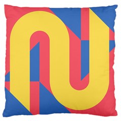 Rainbow Sign Yellow Red Blue Retro Large Cushion Case (one Side)