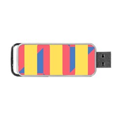 Rainbow Sign Yellow Red Blue Retro Portable Usb Flash (one Side) by Mariart