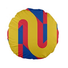 Rainbow Sign Yellow Red Blue Retro Standard 15  Premium Round Cushions