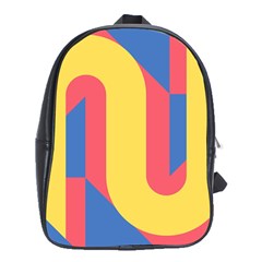 Rainbow Sign Yellow Red Blue Retro School Bag (xl)