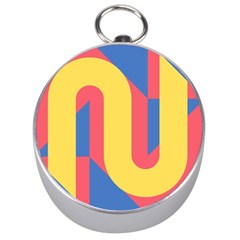 Rainbow Sign Yellow Red Blue Retro Silver Compasses by Mariart