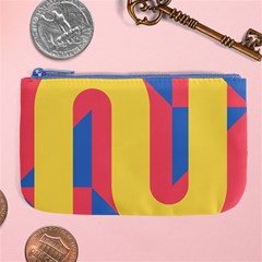 Rainbow Sign Yellow Red Blue Retro Large Coin Purse