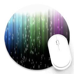 Numerical Animation Random Stripes Rainbow Space Round Mousepads by Mariart