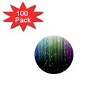 Numerical Animation Random Stripes Rainbow Space 1  Mini Buttons (100 pack)  Front