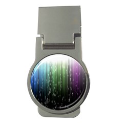 Numerical Animation Random Stripes Rainbow Space Money Clips (round)  by Mariart