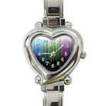 Numerical Animation Random Stripes Rainbow Space Heart Italian Charm Watch Front