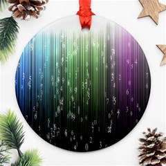 Numerical Animation Random Stripes Rainbow Space Round Ornament (two Sides)